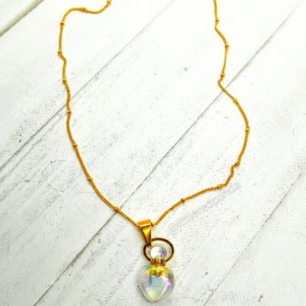 Aura angel quartz bottle necklace
